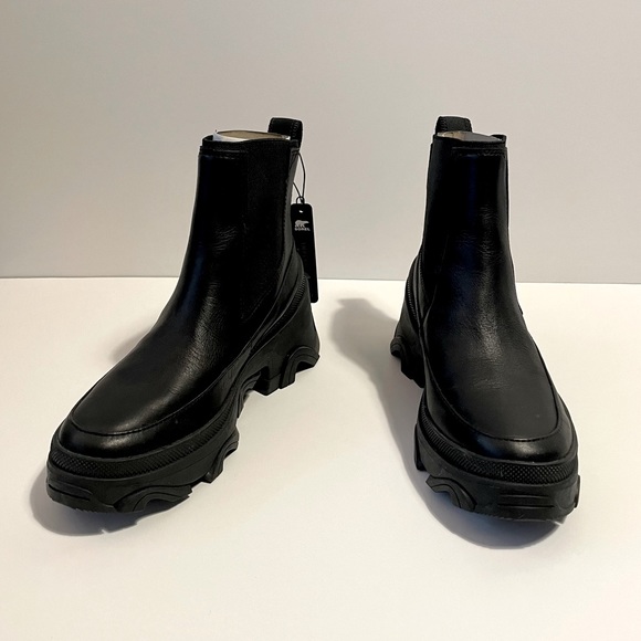 NWT Sorel Brex waterproof leather black boots - Picture 1 of 3